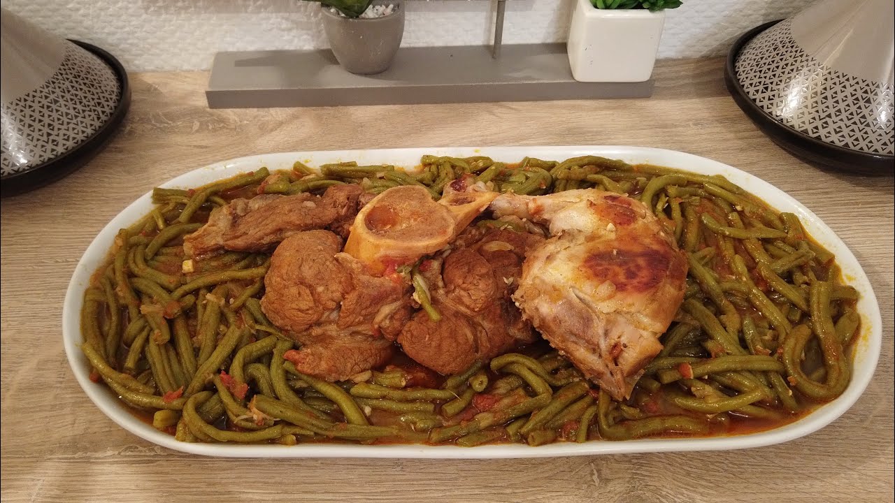 Haricots verts à la viande  recette algérienne 🇩🇿🇩🇿🇩🇿 👩🏻‍🍳 لوبيا خضراء (فاصولياء) باللحم