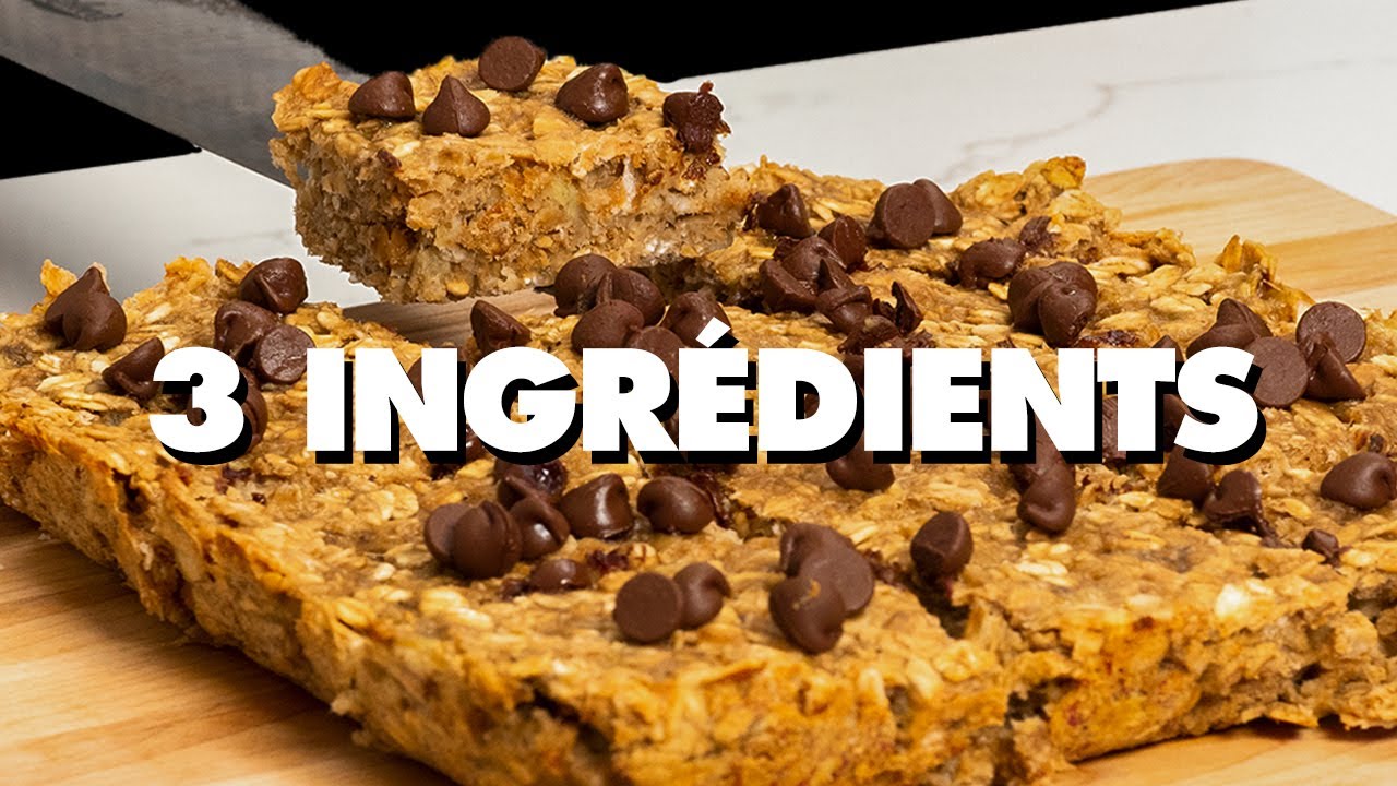 Carrés D'Avoine et Beurre Cacahuète - Juste 3 ingrédients!