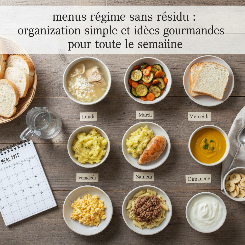 découvrez des menus régime sans résidu faciles à organiser avec des idées gourmandes pour toute la semaine, alliant simplicité et saveurs pour votre bien-être.