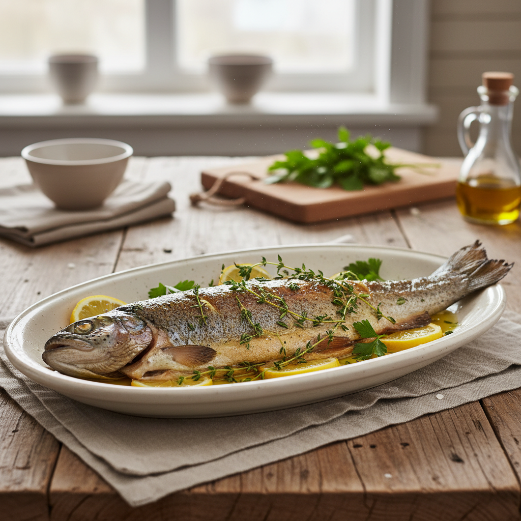 découvrez une recette de truite au four simple, saine et délicieuse, parfaite pour vos repas équilibrés en toute simplicité.