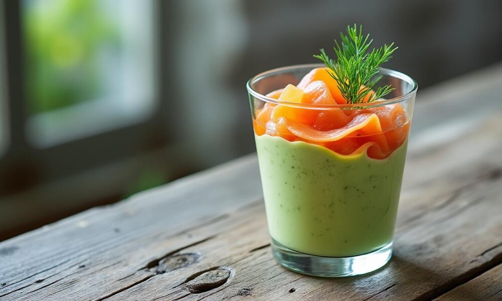 découvrez comment préparer une verrine avocat saumon fumé fraîche et élégante en quelques minutes, parfaite pour vos apéritifs et repas rapides.