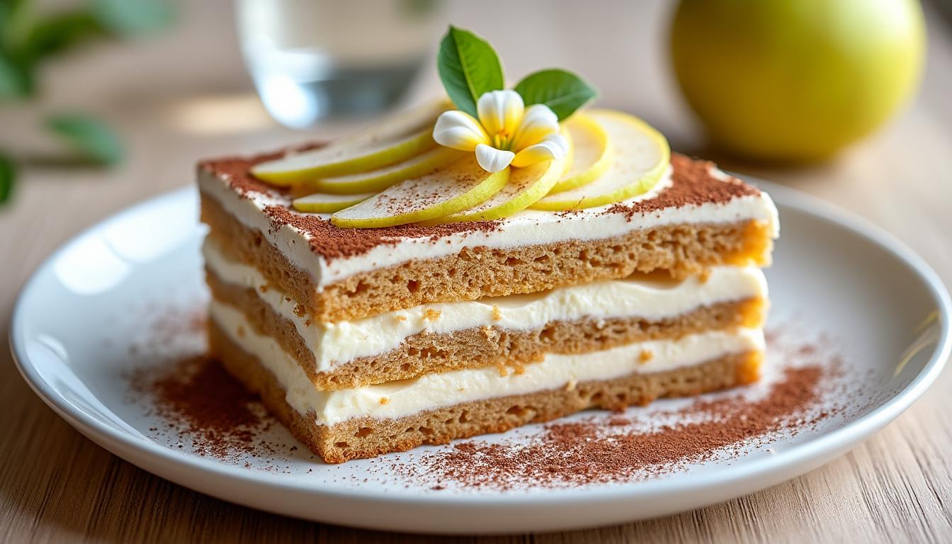 découvrez notre recette de tiramisu aux poires, une version fruitée et originale du dessert italien classique, parfaite pour une touche de fraîcheur et de douceur.