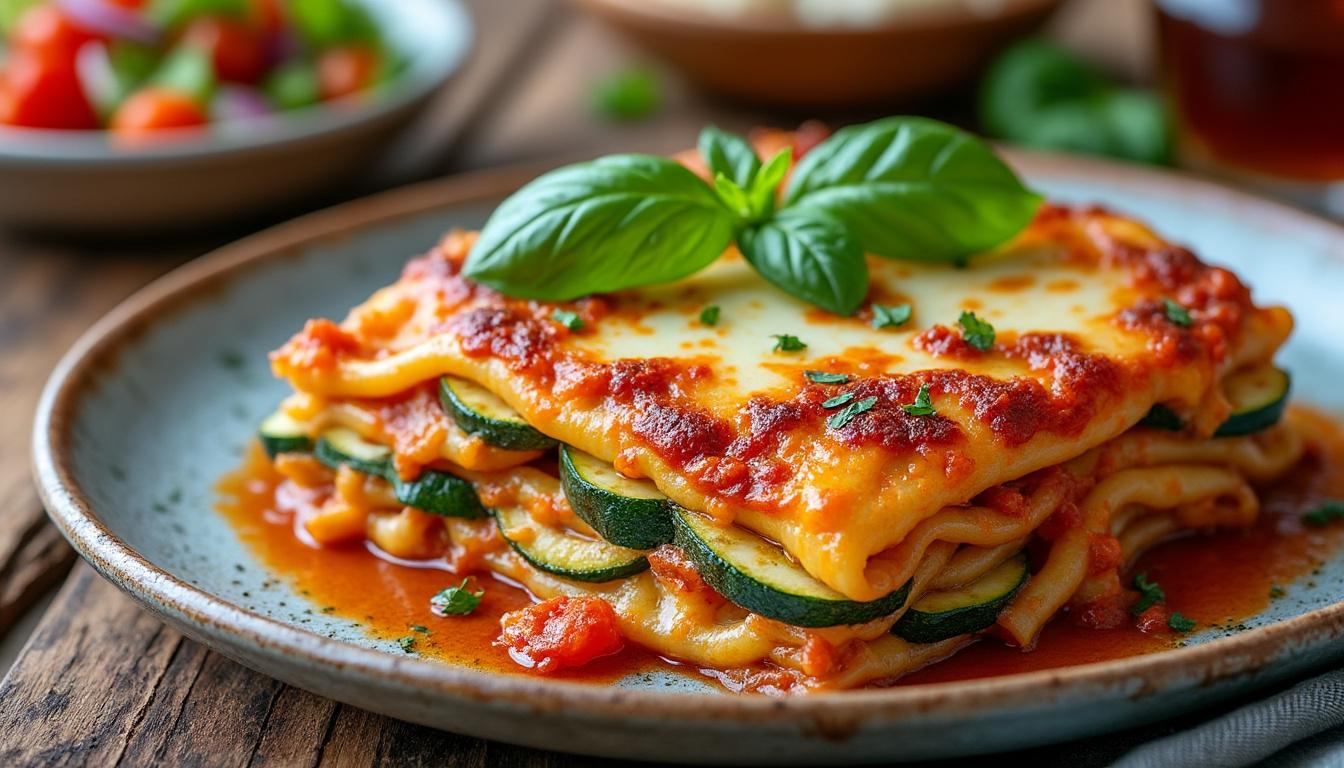 découvrez notre recette de lasagnes aux légumes, délicieuse et riche en fibres, parfaite pour un repas complet et équilibré qui ravira toute la famille.